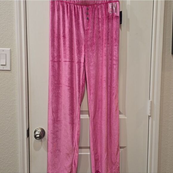 Steve Madden SM Rhinestone Logo Velour Lounge Pants - Picture 4 of 5